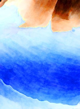 Soyut suluboya sanat eserleri. Fırça boyalı dijital resim. Renkli yaratıcı suluboya çizimi.