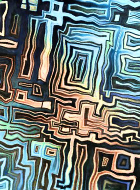 Soyut suluboya sanat eserleri. Fırça boyalı dijital resim. Renkli yaratıcı suluboya çizimi.