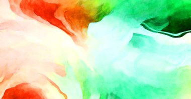 Soyut suluboya sanat eserleri. Fırça boyalı dijital resim. Renkli yaratıcı suluboya çizimi.