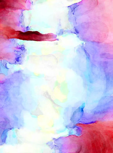 Soyut suluboya sanat eserleri. Fırça boyalı dijital resim. Renkli yaratıcı suluboya çizimi.