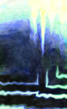 Soyut suluboya sanat eserleri. Fırça boyalı dijital resim. Renkli yaratıcı suluboya çizimi.