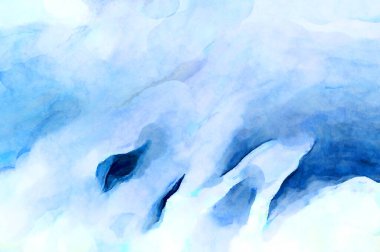 Soyut suluboya sanat eserleri. Fırça boyalı dijital resim. Renkli yaratıcı suluboya çizimi.