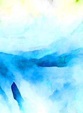 Soyut suluboya sanat eserleri. Fırça boyalı dijital resim. Renkli yaratıcı suluboya çizimi.