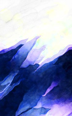 Soyut suluboya sanat eserleri. Fırça boyalı dijital resim. Renkli yaratıcı suluboya çizimi.