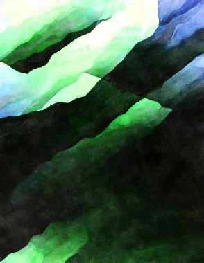 Soyut suluboya sanat eserleri. Fırça boyalı dijital resim. Renkli yaratıcı suluboya çizimi.