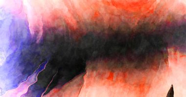 Soyut suluboya sanat eserleri. Fırça boyalı dijital resim. Renkli yaratıcı suluboya çizimi.