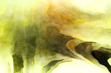 Soyut suluboya sanat eserleri. Fırça boyalı dijital resim. Renkli yaratıcı suluboya çizimi.