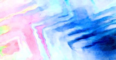 Soyut suluboya sanat eserleri. Fırça boyalı dijital resim. Renkli yaratıcı suluboya çizimi.