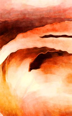 Soyut suluboya sanat eserleri. Fırça boyalı dijital resim. Renkli yaratıcı suluboya çizimi.