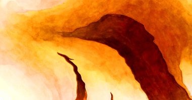Soyut suluboya sanat eserleri. Fırça boyalı dijital resim. Renkli yaratıcı suluboya çizimi.
