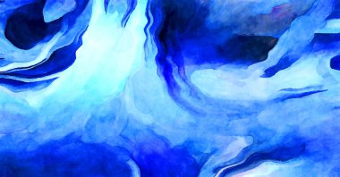 Soyut suluboya sanat eserleri. Fırça boyalı dijital resim. Renkli yaratıcı suluboya çizimi.