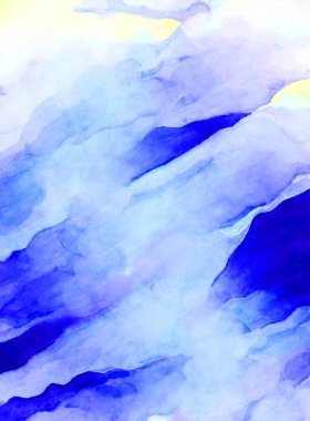 Soyut suluboya sanat eserleri. Fırça boyalı dijital resim. Renkli yaratıcı suluboya çizimi.