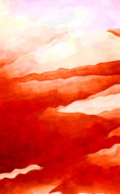 Soyut suluboya sanat eserleri. Fırça boyalı dijital resim. Renkli yaratıcı suluboya çizimi.