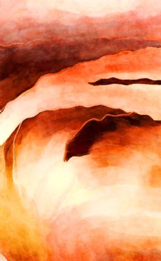 Soyut suluboya sanat eserleri. Fırça boyalı dijital resim. Renkli yaratıcı suluboya çizimi.