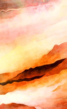 Soyut suluboya sanat eserleri. Fırça boyalı dijital resim. Renkli yaratıcı suluboya çizimi.