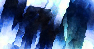 Soyut suluboya sanat eserleri. Fırça boyalı dijital resim. Renkli yaratıcı suluboya çizimi.