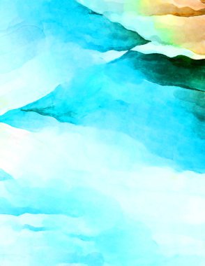 Soyut suluboya sanat eserleri. Fırça boyalı dijital resim. Renkli yaratıcı suluboya çizimi.