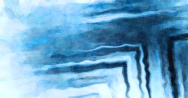 Soyut suluboya sanat eserleri. Fırça boyalı dijital resim. Renkli yaratıcı suluboya çizimi.