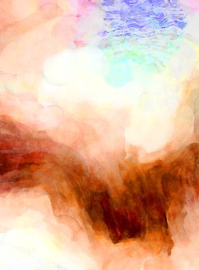 Soyut suluboya sanat eserleri. Fırça boyalı dijital resim. Renkli yaratıcı suluboya çizimi.