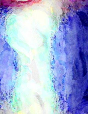 Soyut suluboya sanat eserleri. Fırça boyalı dijital resim. Renkli yaratıcı suluboya çizimi.
