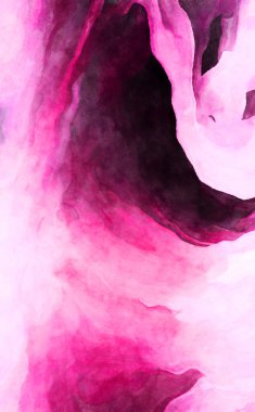 Soyut suluboya sanat eserleri. Fırça boyalı dijital resim. Renkli yaratıcı suluboya çizimi.