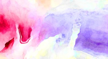 Soyut suluboya sanat eserleri. Fırça boyalı dijital resim. Renkli yaratıcı suluboya çizimi.