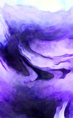 Soyut suluboya sanat eserleri. Fırça boyalı dijital resim. Renkli yaratıcı suluboya çizimi.