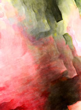 Soyut suluboya sanat eserleri. Fırça boyalı dijital resim. Renkli yaratıcı suluboya çizimi.