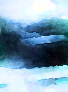 Soyut suluboya sanat eserleri. Fırça boyalı dijital resim. Renkli yaratıcı suluboya çizimi.