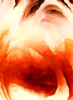 Soyut suluboya sanat eserleri. Fırça boyalı dijital resim. Renkli yaratıcı suluboya çizimi.