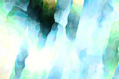 Soyut suluboya sanat eserleri. Fırça boyalı dijital resim. Renkli yaratıcı suluboya çizimi.