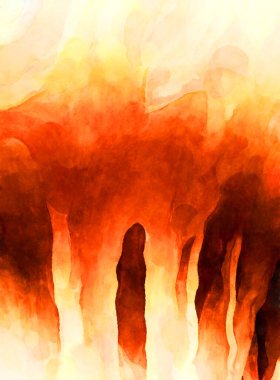 Soyut suluboya sanat eserleri. Fırça boyalı dijital resim. Renkli yaratıcı suluboya çizimi.