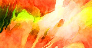 Soyut suluboya sanat eserleri. Fırça boyalı dijital resim. Renkli yaratıcı suluboya çizimi.