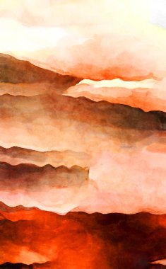 Soyut suluboya sanat eserleri. Fırça boyalı dijital resim. Renkli yaratıcı suluboya çizimi.