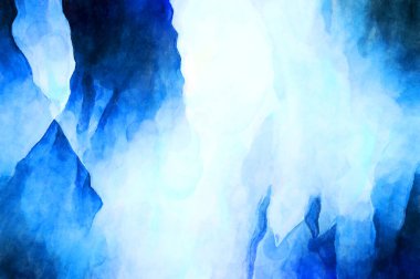 Soyut suluboya sanat eserleri. Fırça boyalı dijital resim. Renkli yaratıcı suluboya çizimi.