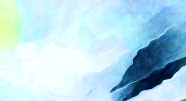 Soyut suluboya sanat eserleri. Fırça boyalı dijital resim. Renkli yaratıcı suluboya çizimi.