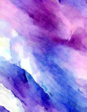 Soyut suluboya sanat eserleri. Fırça boyalı dijital resim. Renkli yaratıcı suluboya çizimi.