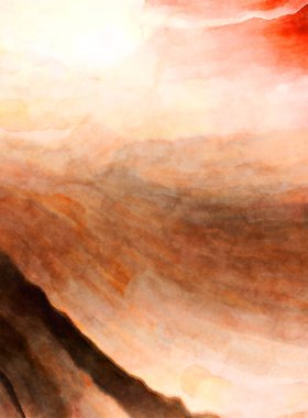 Soyut suluboya sanat eserleri. Fırça boyalı dijital resim. Renkli yaratıcı suluboya çizimi.