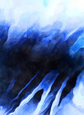 Soyut suluboya sanat eserleri. Fırça boyalı dijital resim. Renkli yaratıcı suluboya çizimi.