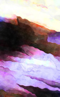 Soyut suluboya sanat eserleri. Fırça boyalı dijital resim. Renkli yaratıcı suluboya çizimi.