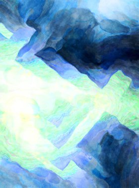 Soyut suluboya sanat eserleri. Fırça boyalı dijital resim. Renkli yaratıcı suluboya çizimi.