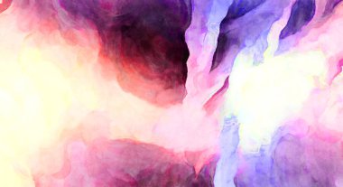 Soyut suluboya sanat eserleri. Fırça boyalı dijital resim. Renkli yaratıcı suluboya çizimi.