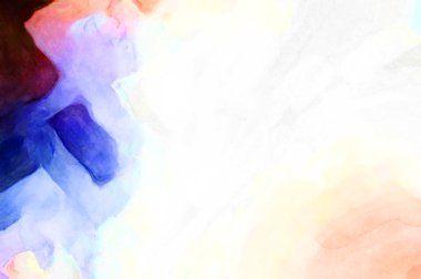 Soyut suluboya sanat eserleri. Fırça boyalı dijital resim. Renkli yaratıcı suluboya çizimi.