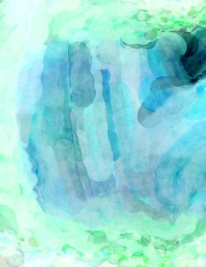 Soyut suluboya sanat eserleri. Fırça boyalı dijital resim. Renkli yaratıcı suluboya çizimi.