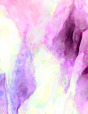 Soyut suluboya sanat eserleri. Fırça boyalı dijital resim. Renkli yaratıcı suluboya çizimi.