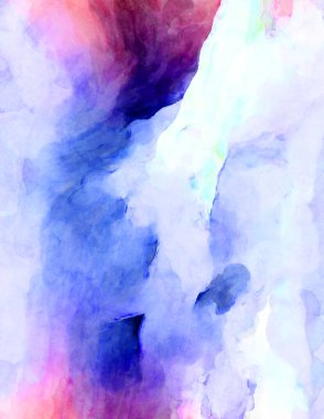 Soyut suluboya sanat eserleri. Fırça boyalı dijital resim. Renkli yaratıcı suluboya çizimi.