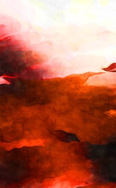 Soyut suluboya sanat eserleri. Fırça boyalı dijital resim. Renkli yaratıcı suluboya çizimi.