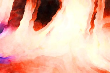 Soyut suluboya sanat eserleri. Fırça boyalı dijital resim. Renkli yaratıcı suluboya çizimi.