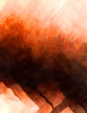 Soyut suluboya sanat eserleri. Fırça boyalı dijital resim. Renkli yaratıcı suluboya çizimi.