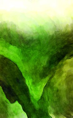 Soyut suluboya sanat eserleri. Fırça boyalı dijital resim. Renkli yaratıcı suluboya çizimi.